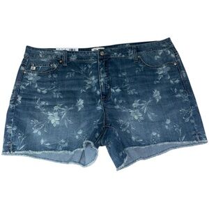 NWT Seven7 Plus Size Floral Print Stretch Denim Jean Shorts 22W NWT